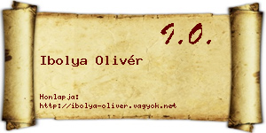 Ibolya Olivér névjegykártya